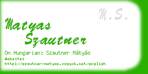 matyas szautner business card