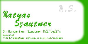 matyas szautner business card